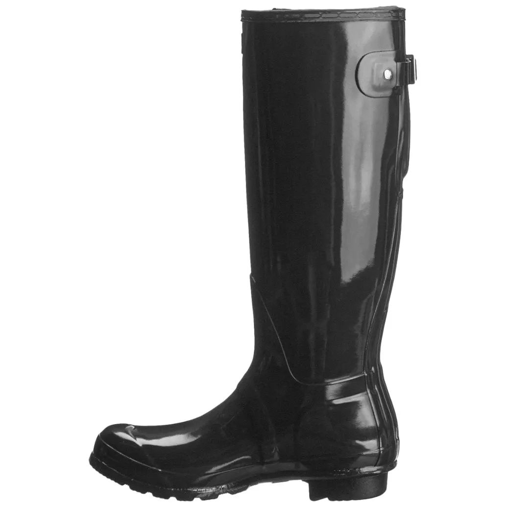 Hunter Original Stiefel mit verstellbarem Rücken, Hochglanz-Gummi, Damen-Stiefeletten