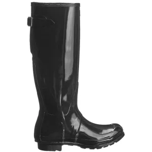 Hunter Original Stiefel mit verstellbarem Rücken, Hochglanz-Gummi, Damen-Stiefeletten