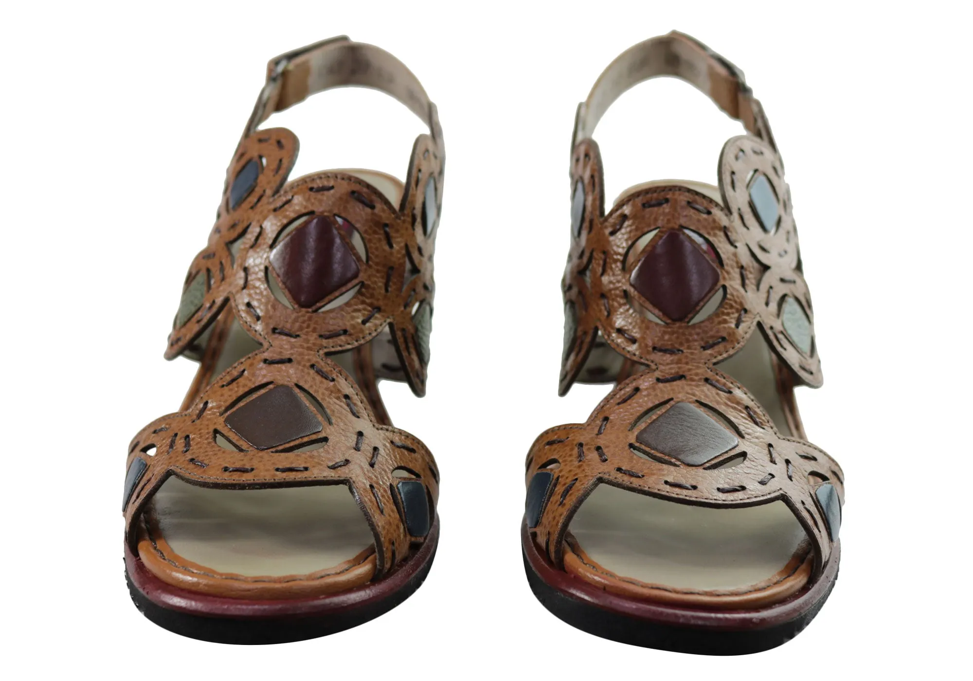 J Gean Sonya Damen Bequeme Keilabsatz-Sandalen aus Leder, Hergestellt in Brasilien J Gean Schuhe