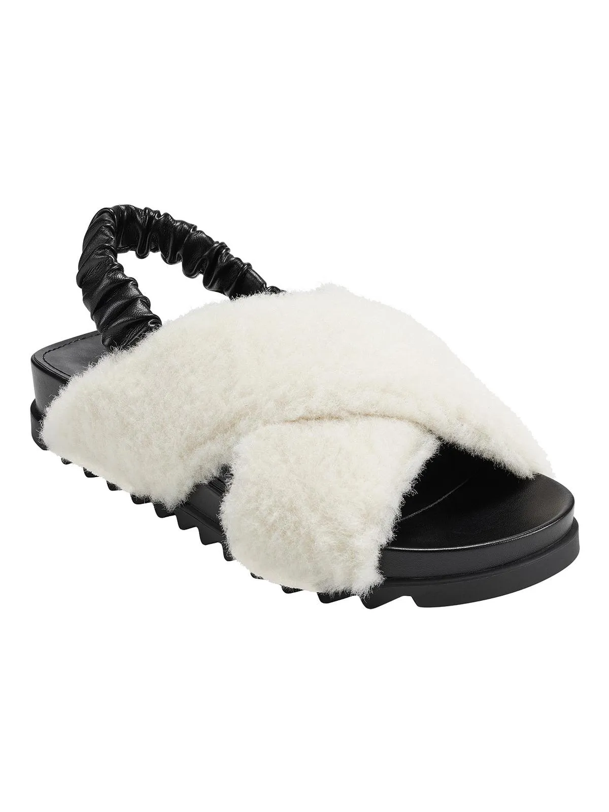 Javin Damen Kunstpelz Flache Slingback Sandalen Ecco Schuhe