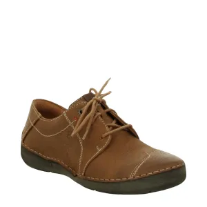 Josef Seibel Damen Fergey Wildleder-Leder-Schnürschuh in Kastanienbraun