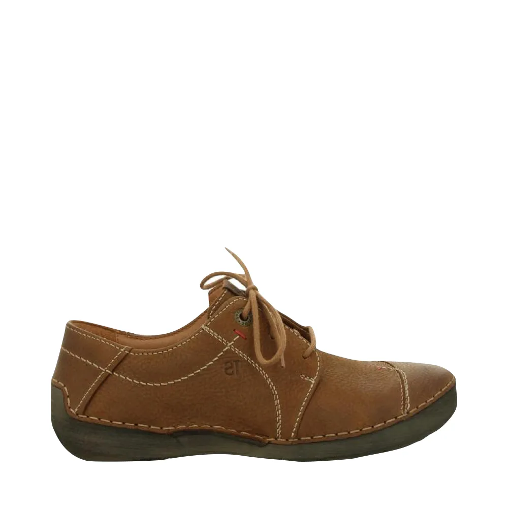 Josef Seibel Damen Fergey Wildleder-Leder-Schnürschuh in Kastanienbraun