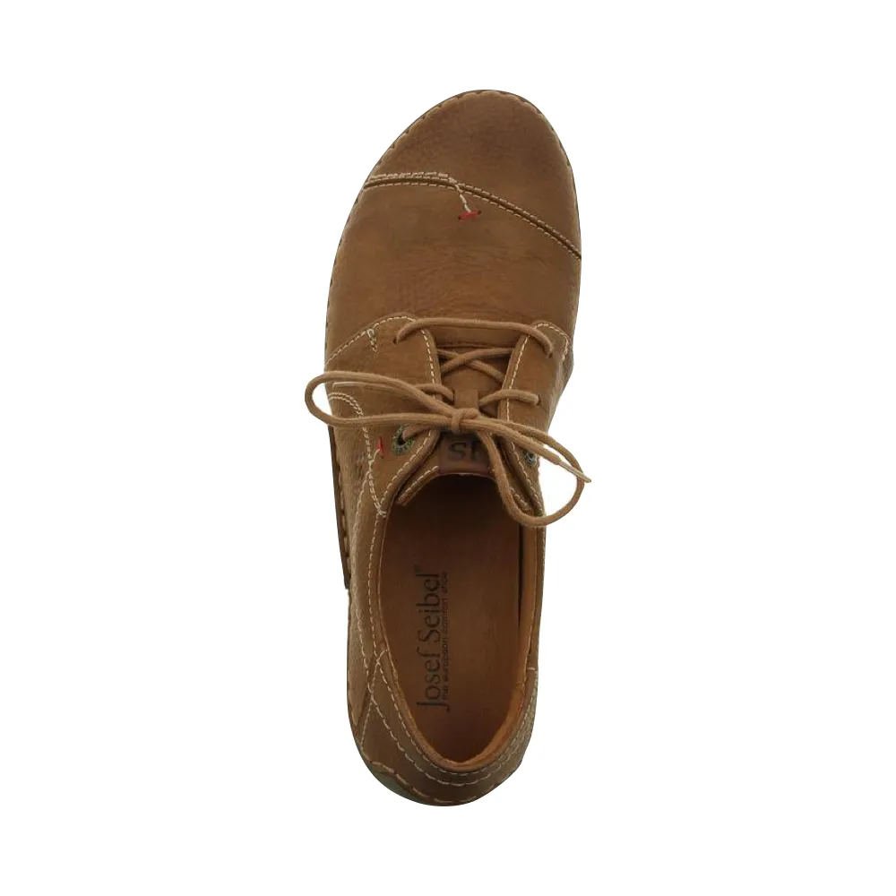 Josef Seibel Damen Fergey Wildleder-Leder-Schnürschuh in Kastanienbraun