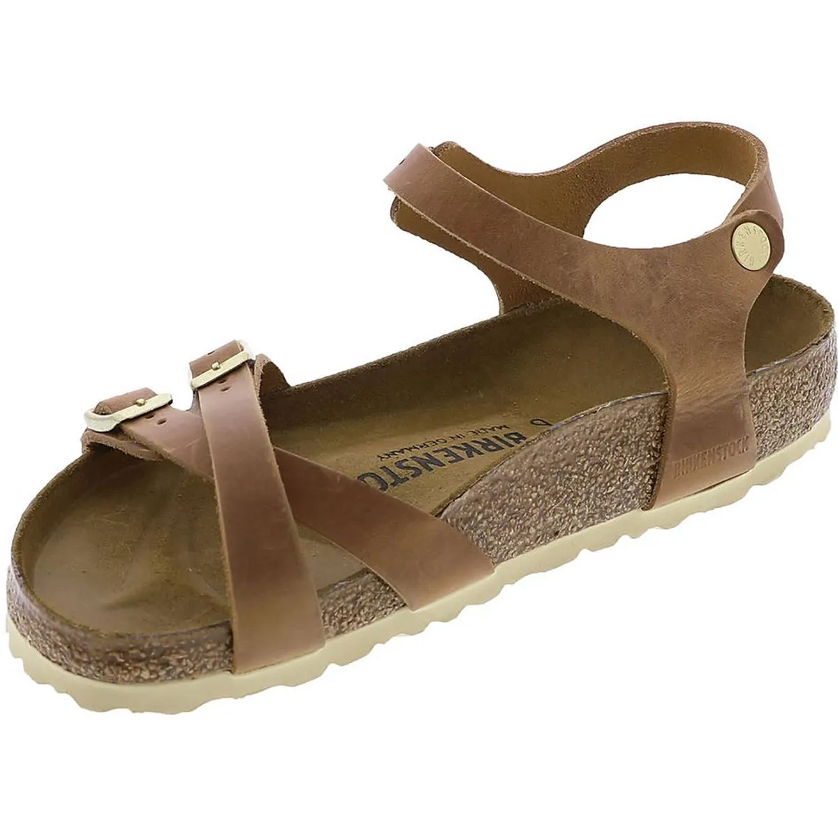 Kumba Damen-Leder-Criss-Cross-Slingback-Sandalen