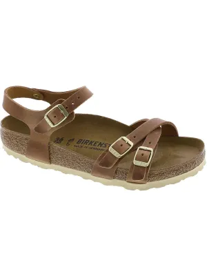 Kumba Damen-Leder-Criss-Cross-Slingback-Sandalen
