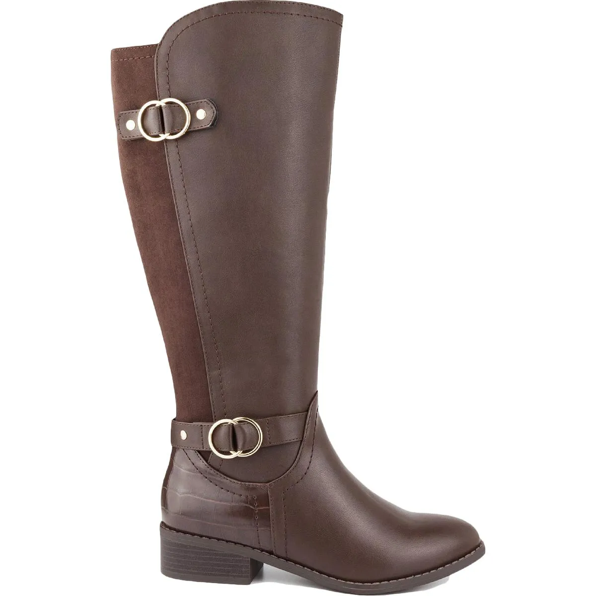 Leandraa Damen Kunstleder Stiefel Kniehohe Stiefel Ecco Schuhe