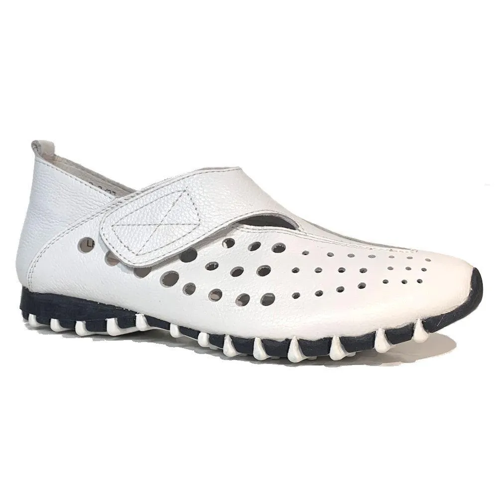 Litfoot Damen LF9010-3 Weißes Leder