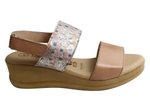 Lola Canales Ava Damen Komfort Keilabsatz Sandalen Aus Leder Hergestellt In Spanien Lola Canales Schuhe
