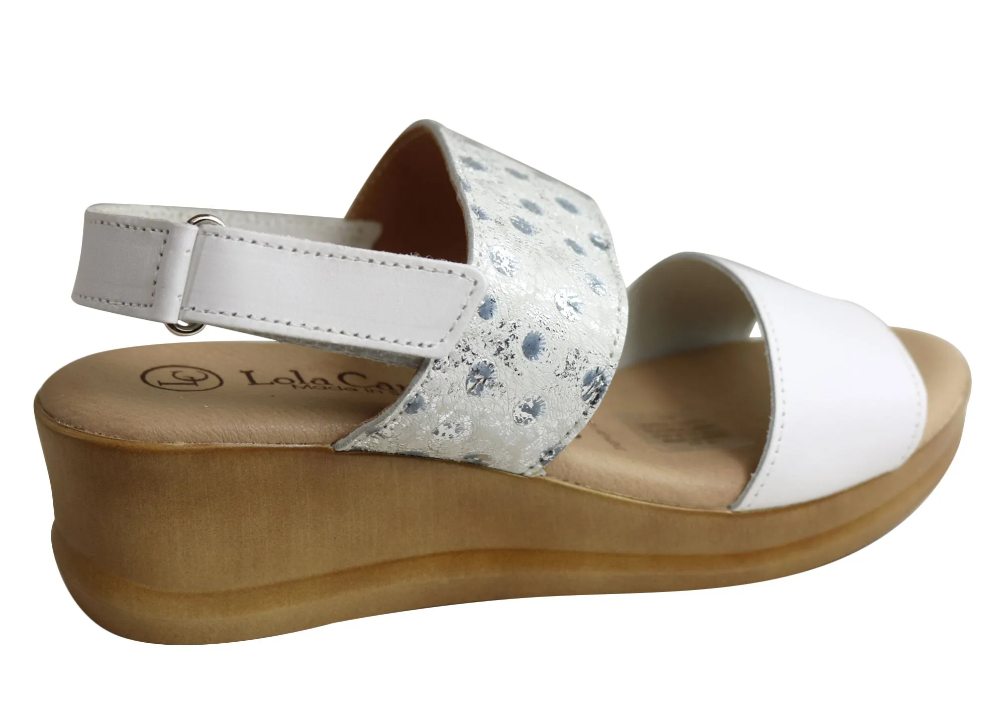 Lola Canales Ava Damen Komfort Keilabsatz Sandalen Aus Leder Hergestellt In Spanien Lola Canales Schuhe