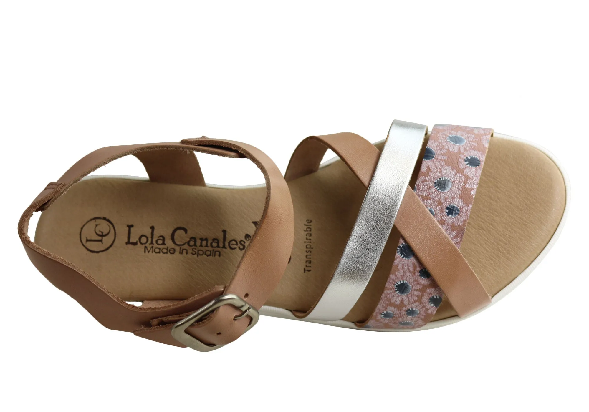 Lola Canales Daisy Damen Bequeme Ledersandalen Hergestellt in Spanien Lola Canales Schuhe