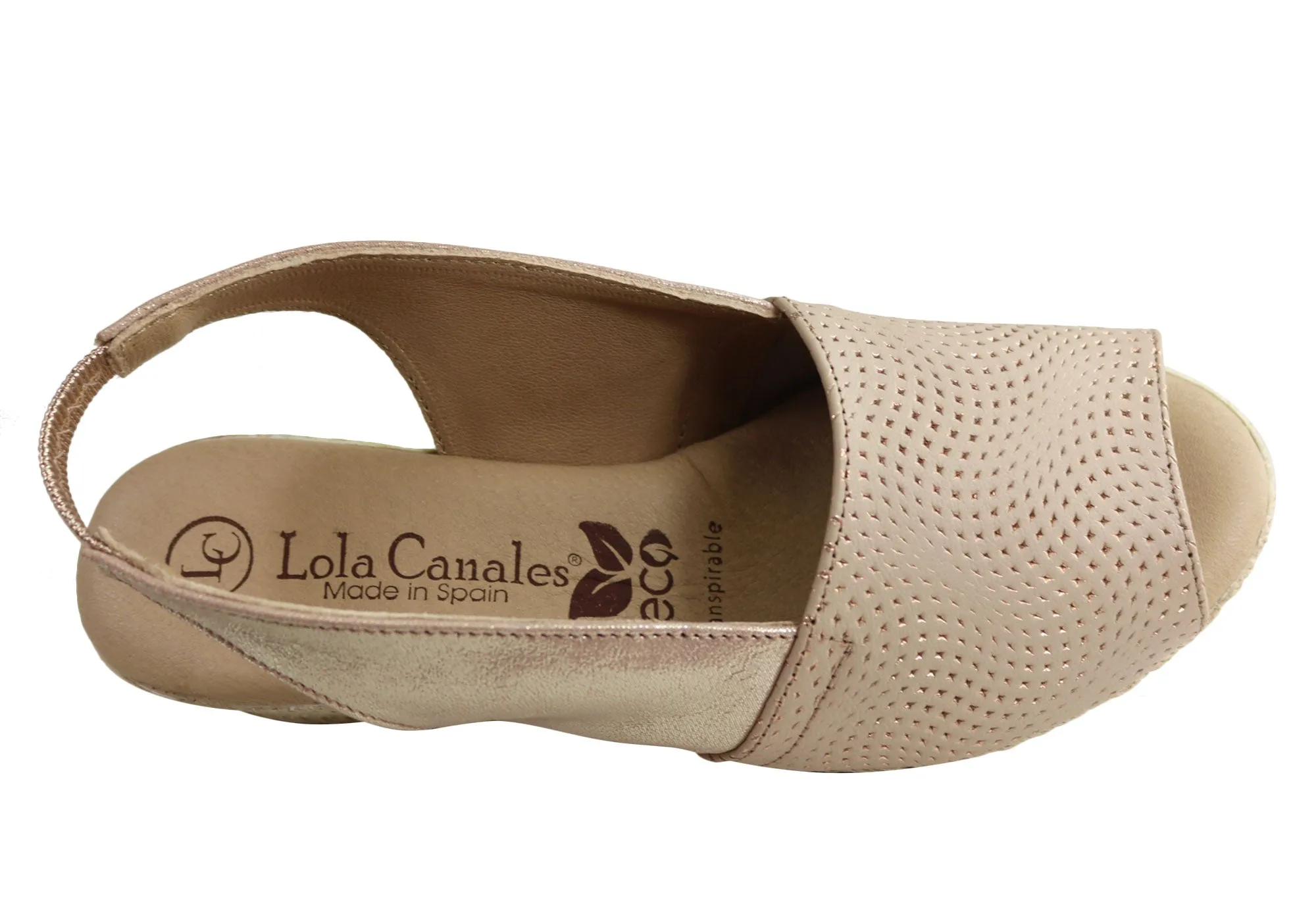 Lola Canales Damen Komfort Keilabsatz Sandalen Aus Leder Hergestellt In Spanien Lola Canales Schuhe