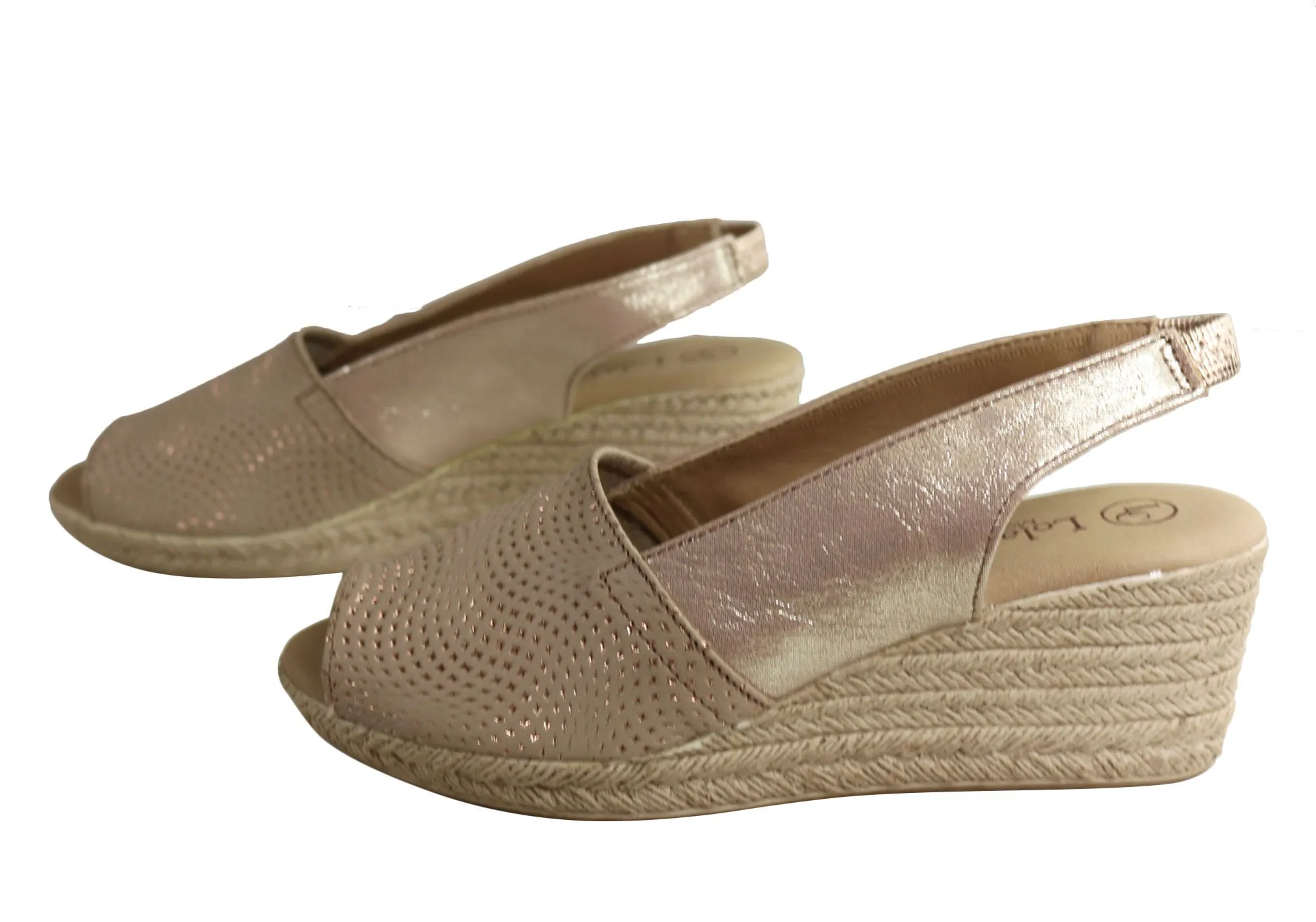 Lola Canales Damen Komfort Keilabsatz Sandalen Aus Leder Hergestellt In Spanien Lola Canales Schuhe