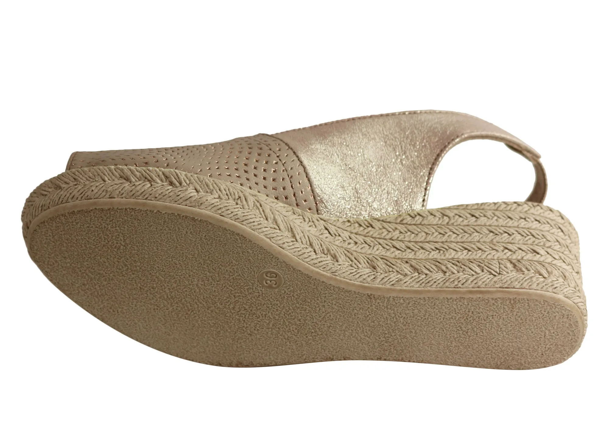 Lola Canales Damen Komfort Keilabsatz Sandalen Aus Leder Hergestellt In Spanien Lola Canales Schuhe