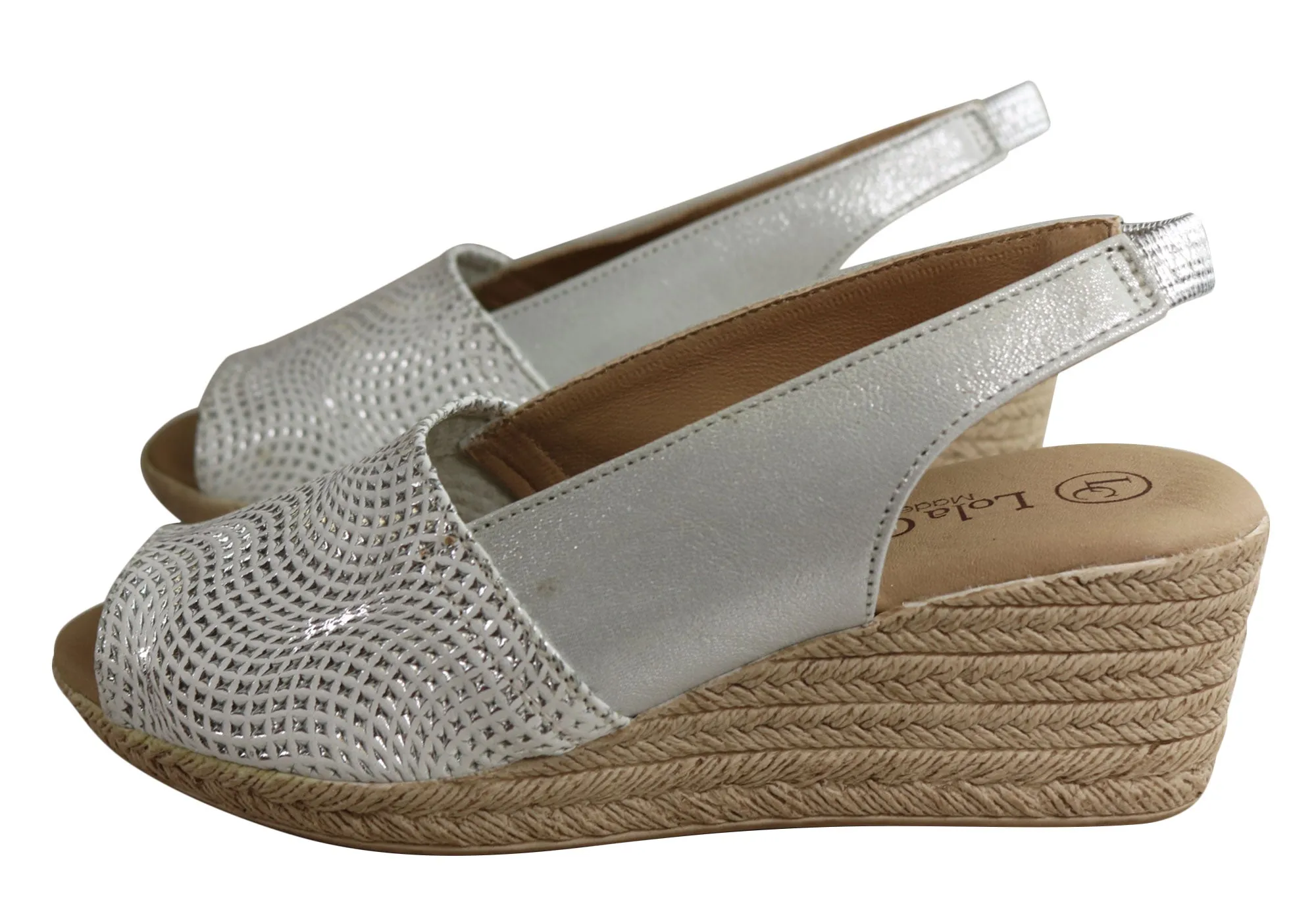Lola Canales Damen Komfort Keilabsatz Sandalen Aus Leder Hergestellt In Spanien Lola Canales Schuhe