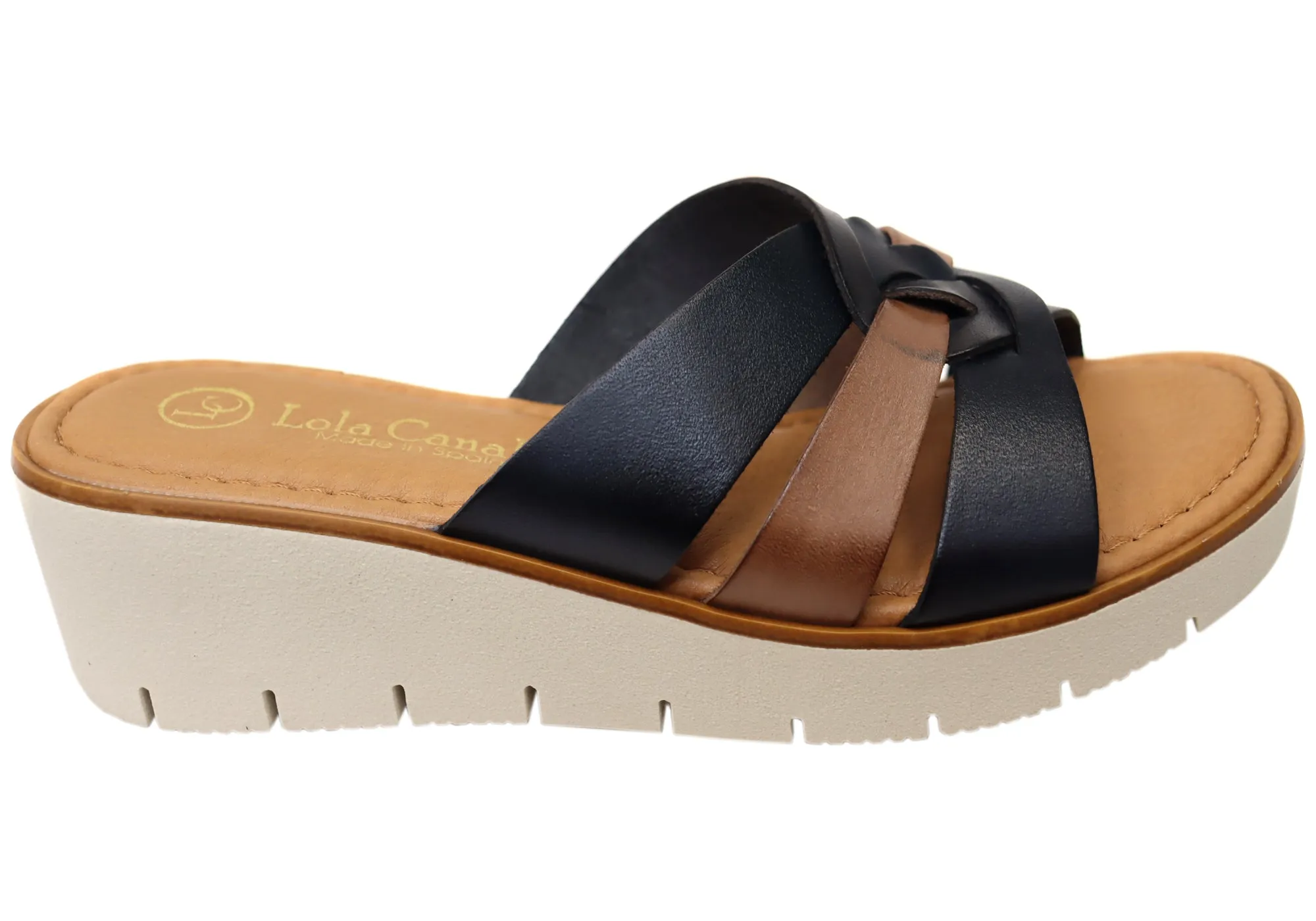 Lola Canales Zena Damen Bequeme Spanische Lederschlappen Sandalen Lola Canales Schuhe