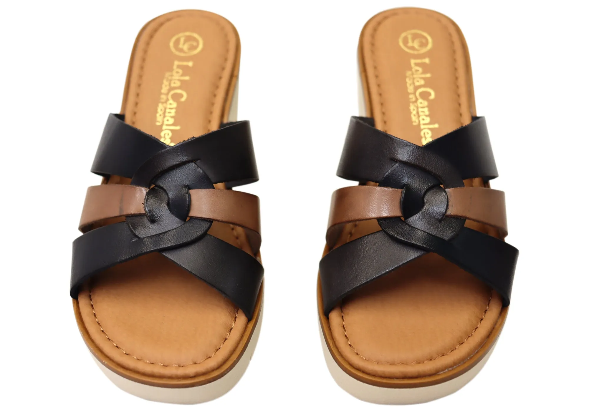 Lola Canales Zena Damen Bequeme Spanische Lederschlappen Sandalen Lola Canales Schuhe