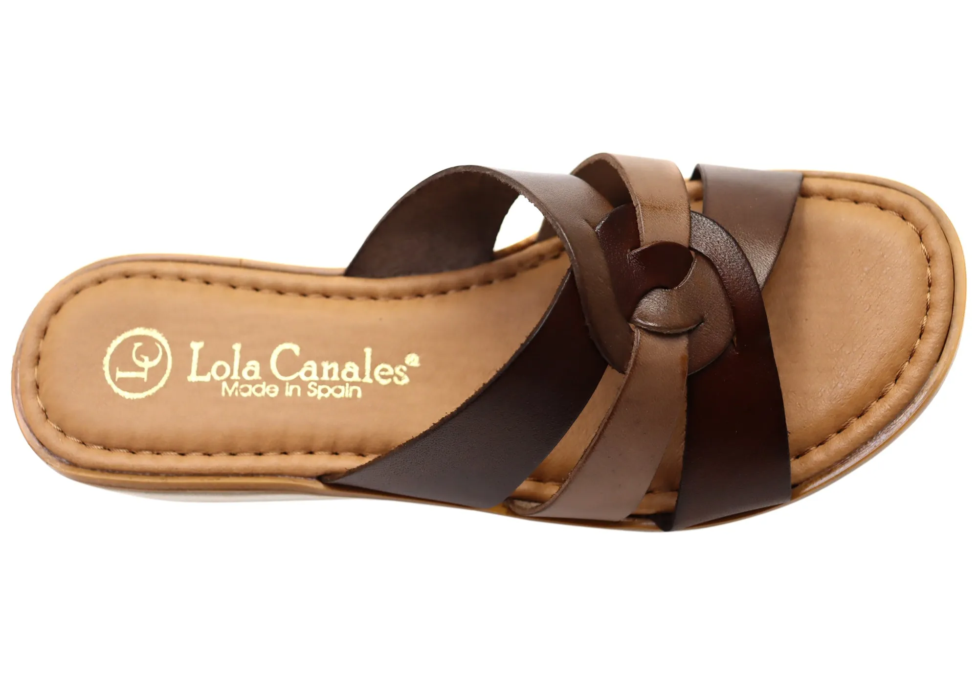 Lola Canales Zena Damen Bequeme Spanische Lederschlappen Sandalen Lola Canales Schuhe