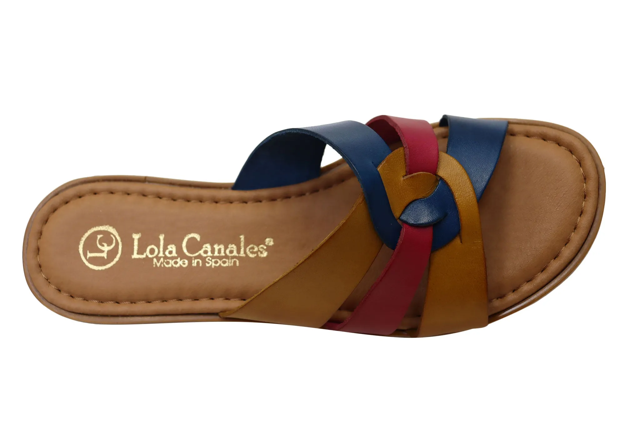 Lola Canales Zena Damen Bequeme Spanische Lederschlappen Sandalen Lola Canales Schuhe