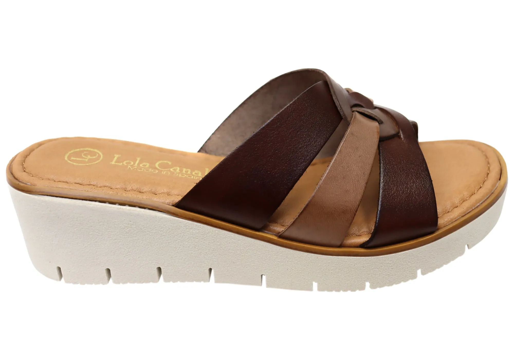Lola Canales Zena Damen Bequeme Spanische Lederschlappen Sandalen Lola Canales Schuhe