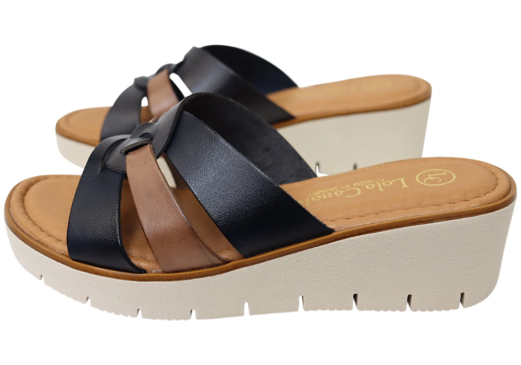 Lola Canales Zena Damen Bequeme Spanische Lederschlappen Sandalen Lola Canales Schuhe