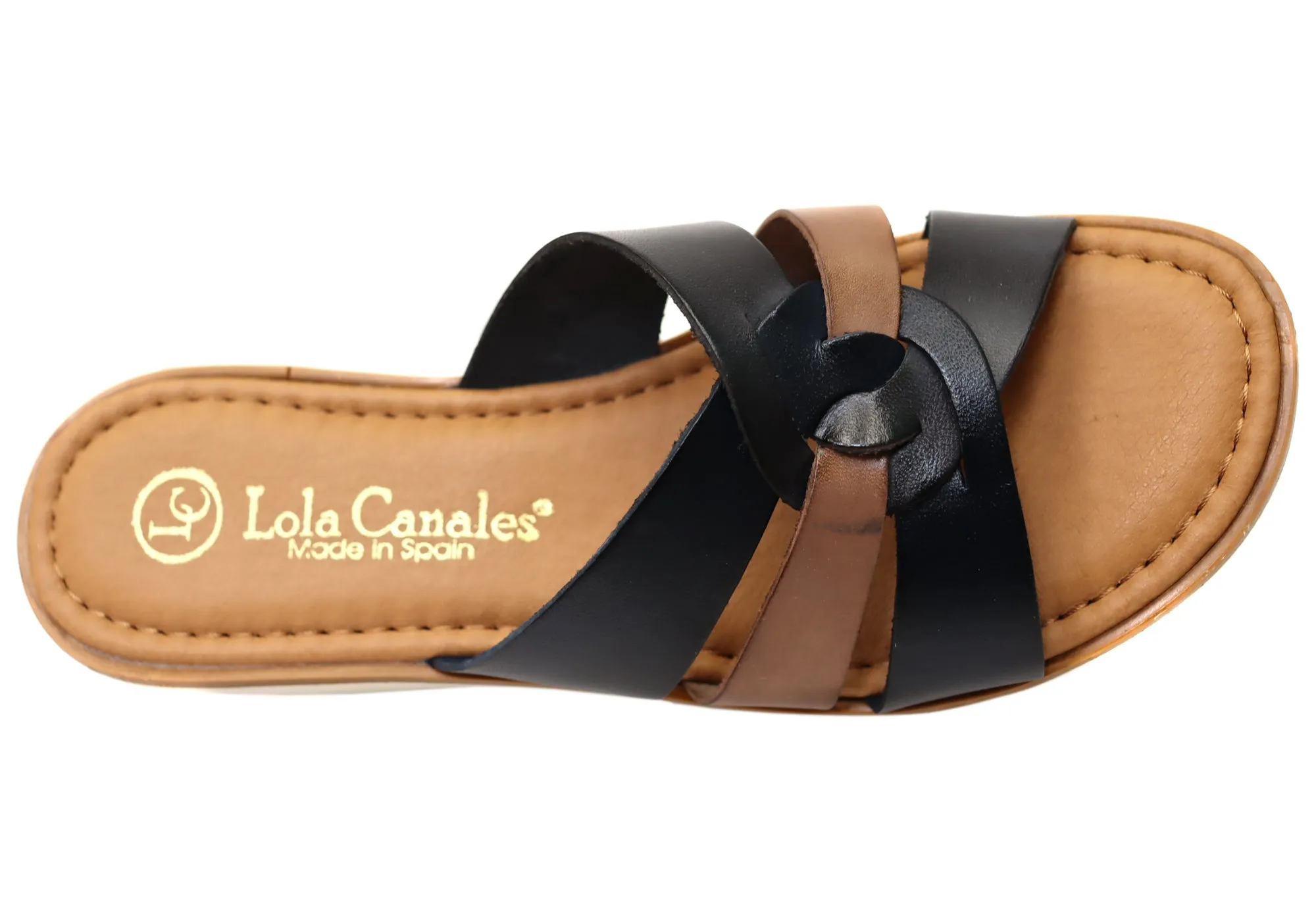 Lola Canales Zena Damen Bequeme Spanische Lederschlappen Sandalen Lola Canales Schuhe