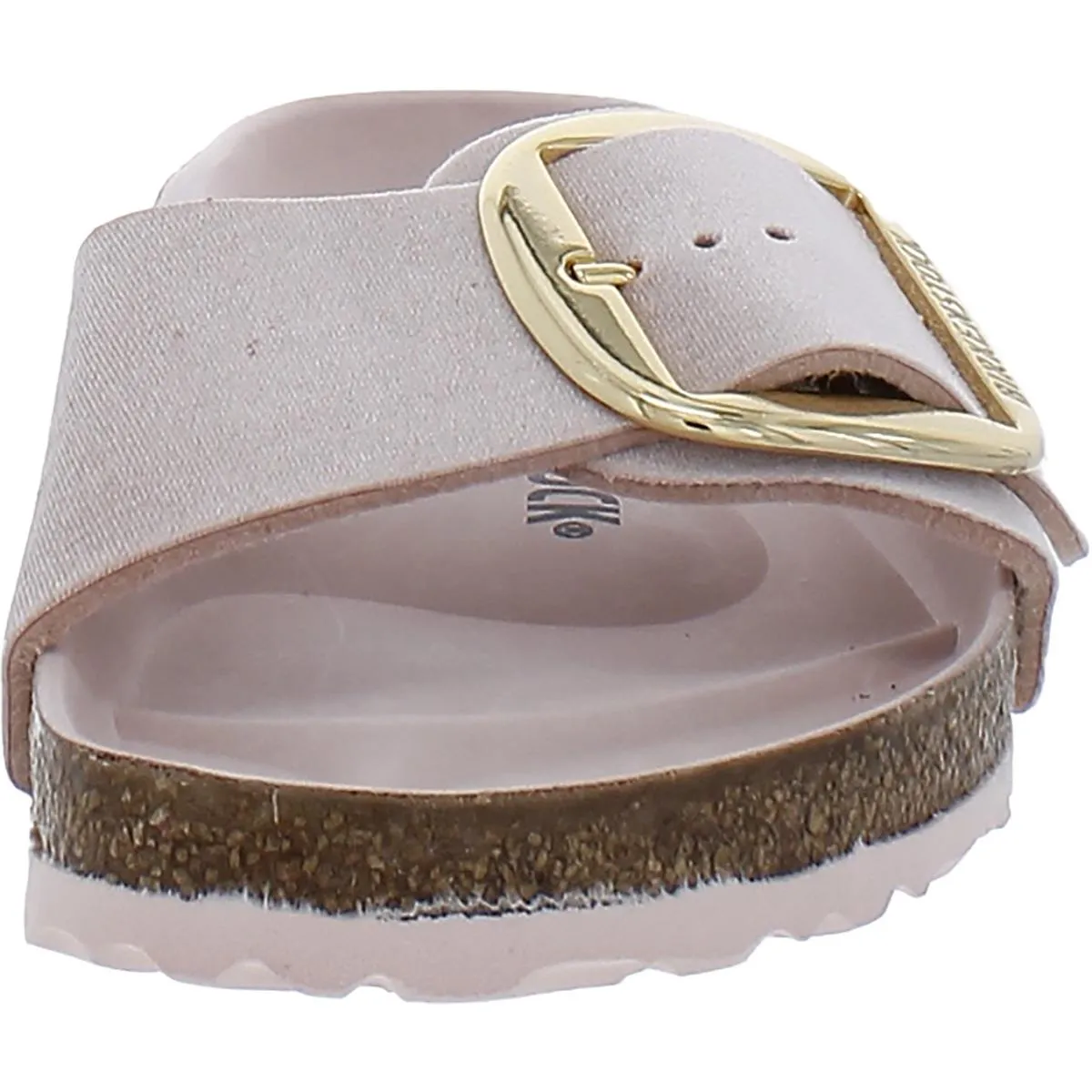 Madrid Big Buckle Nieten-Logo Damen Samt Kork-Slide-Sandalen