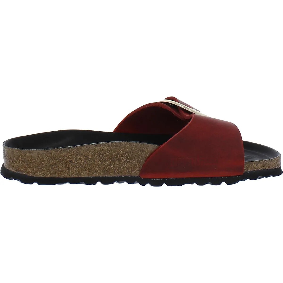 Madrid Damen Ledersandalen mit großer Schnalle und Korksohle
