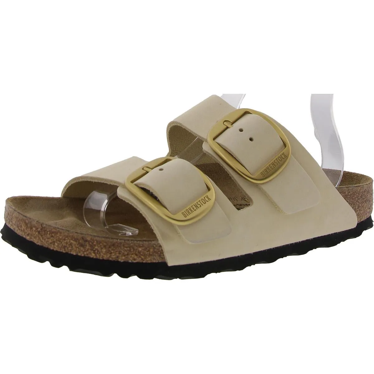 Madrid Damen Flache Riemchensandalen mit großer Schnalle aus Leder