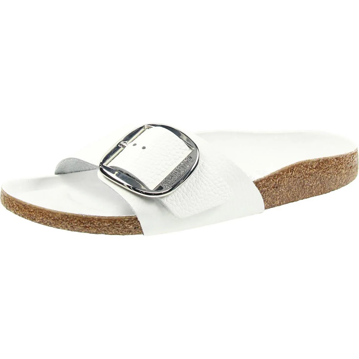 Madrid Damen Flache Riemchensandalen mit großer Schnalle aus Leder