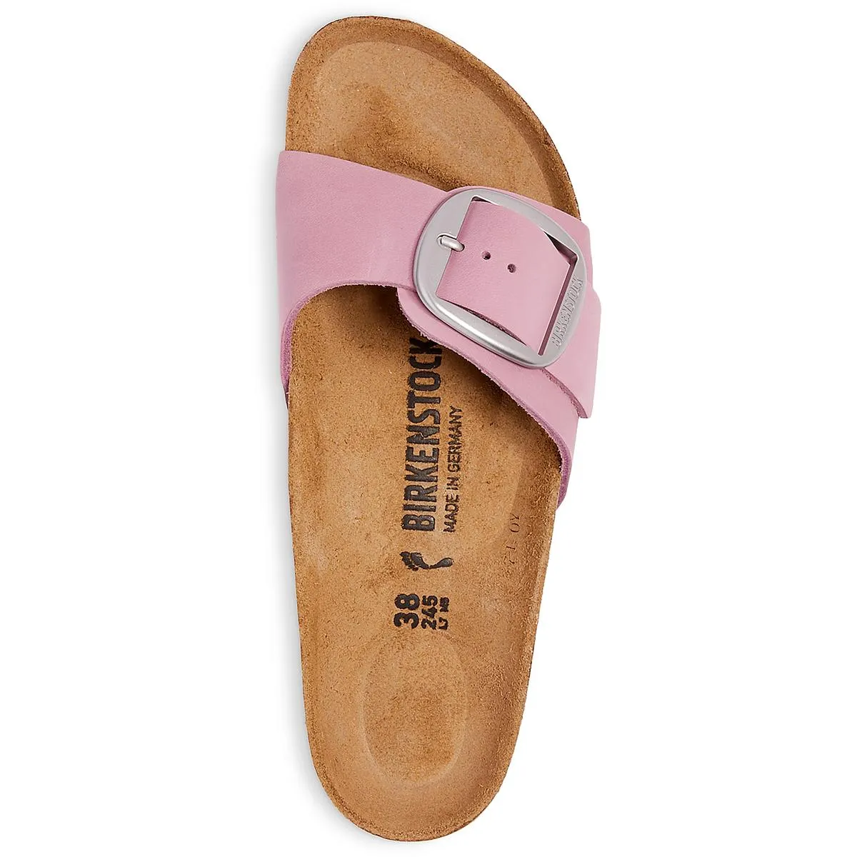 Madrid Damen Flache Riemchensandalen mit großer Schnalle aus Leder