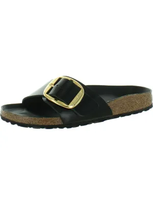 Madrid Damen Flache Riemchensandalen aus Glattleder mit großer Schnalle