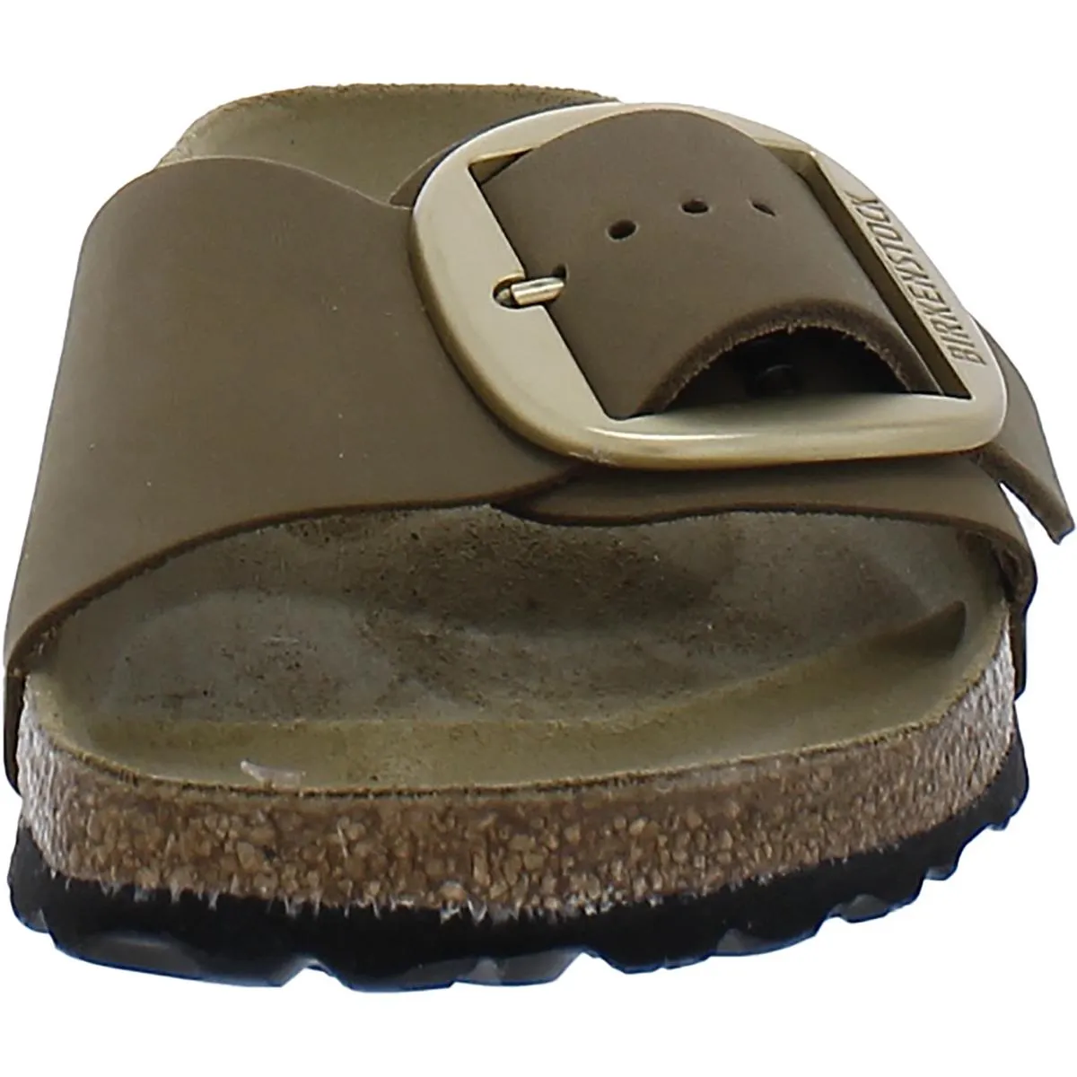 Madrid Damen-Sandalen mit großem Verschluss aus Wildleder und Korkabsatz