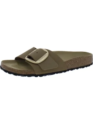 Madrid Damen-Sandalen mit großem Verschluss aus Wildleder und Korkabsatz