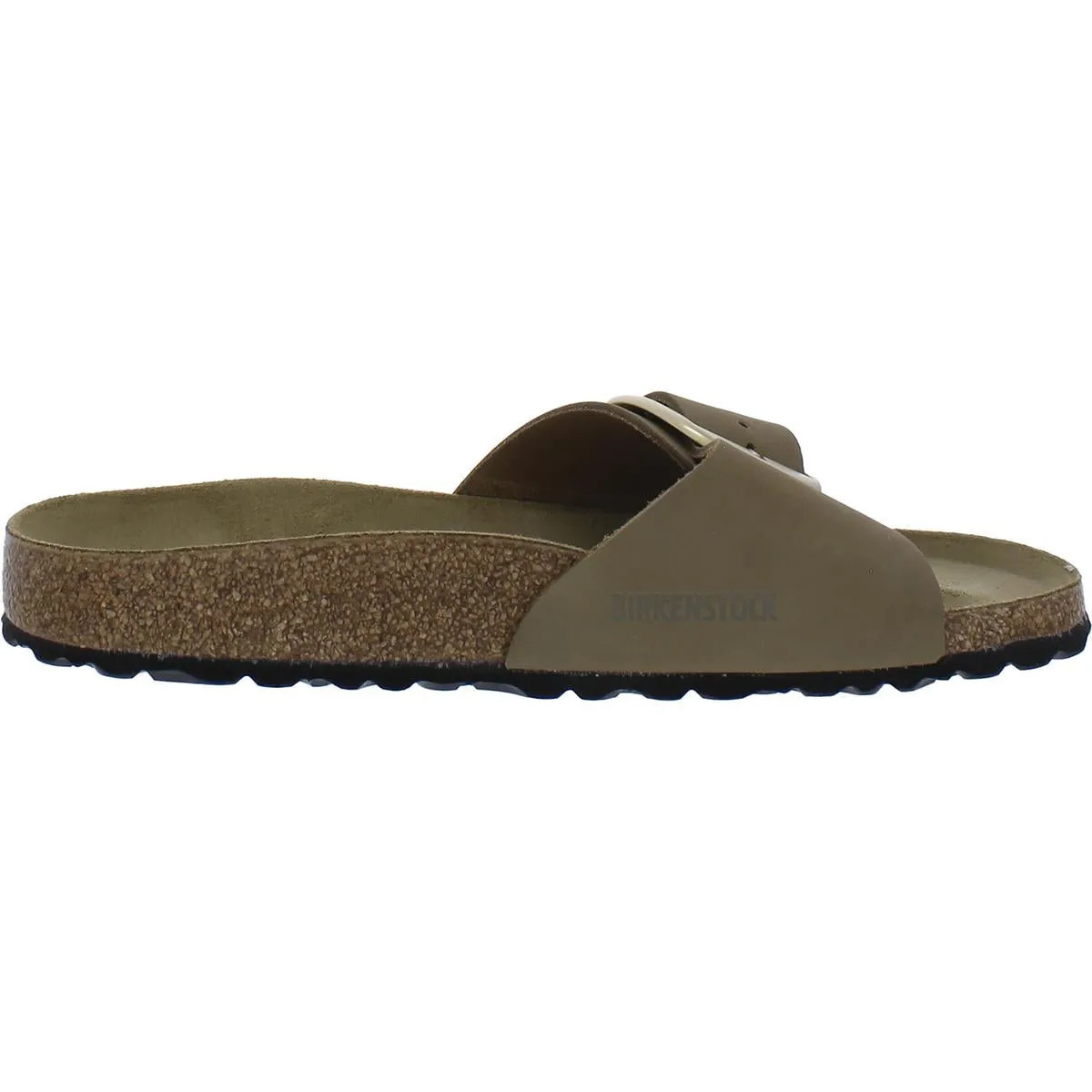 Madrid Damen-Sandalen mit großem Verschluss aus Wildleder und Korkabsatz