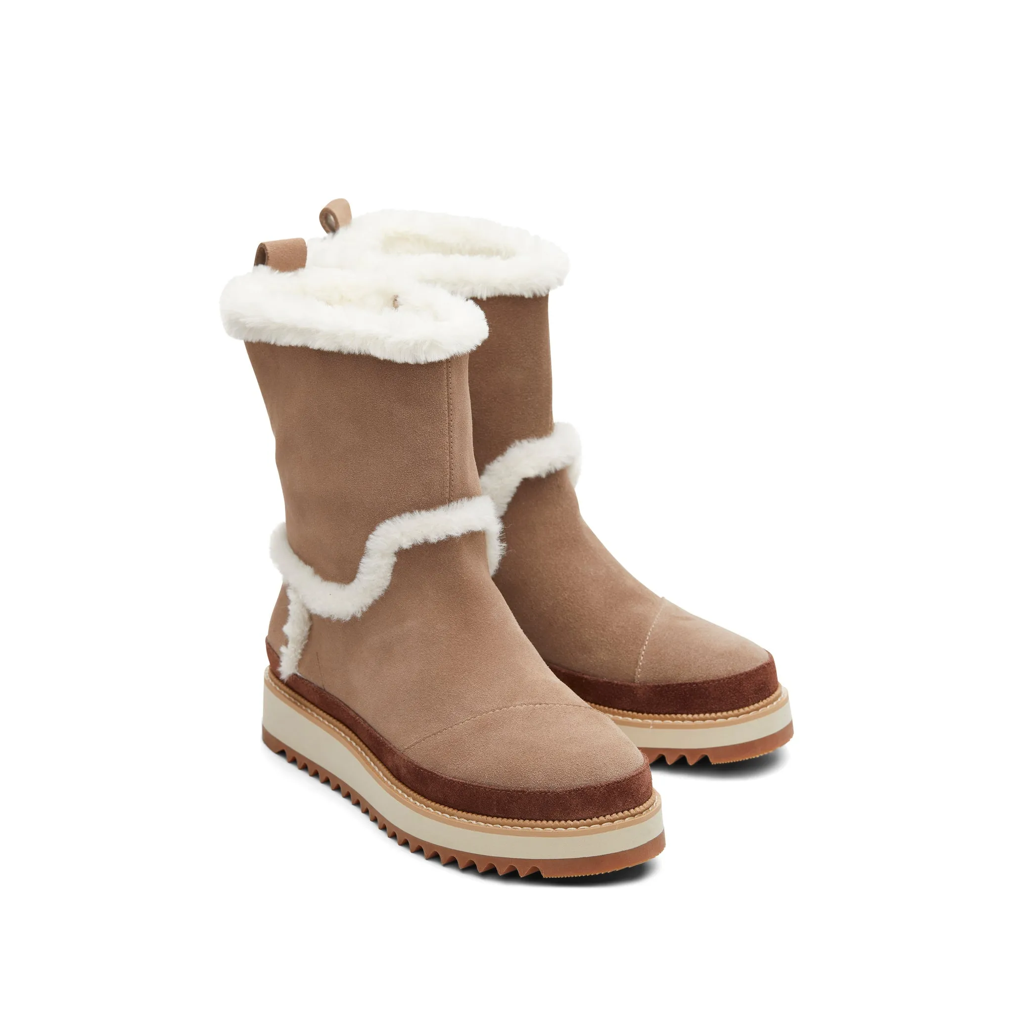 Makenna Taupe Kunstpelz-Stiefel
