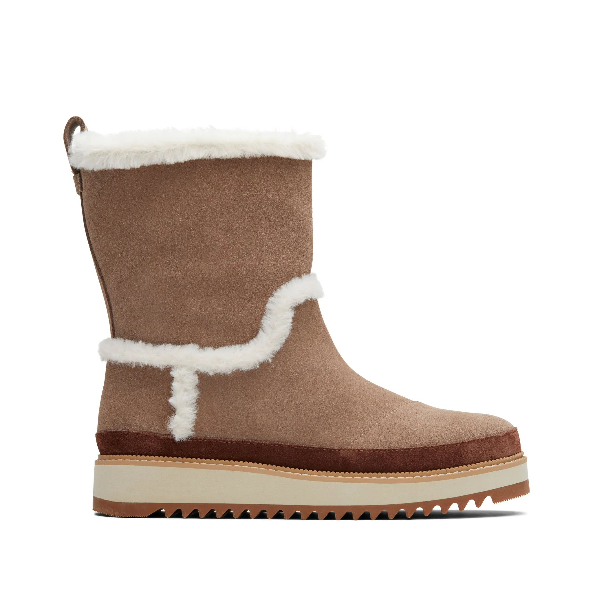 Makenna Taupe Kunstpelz-Stiefel