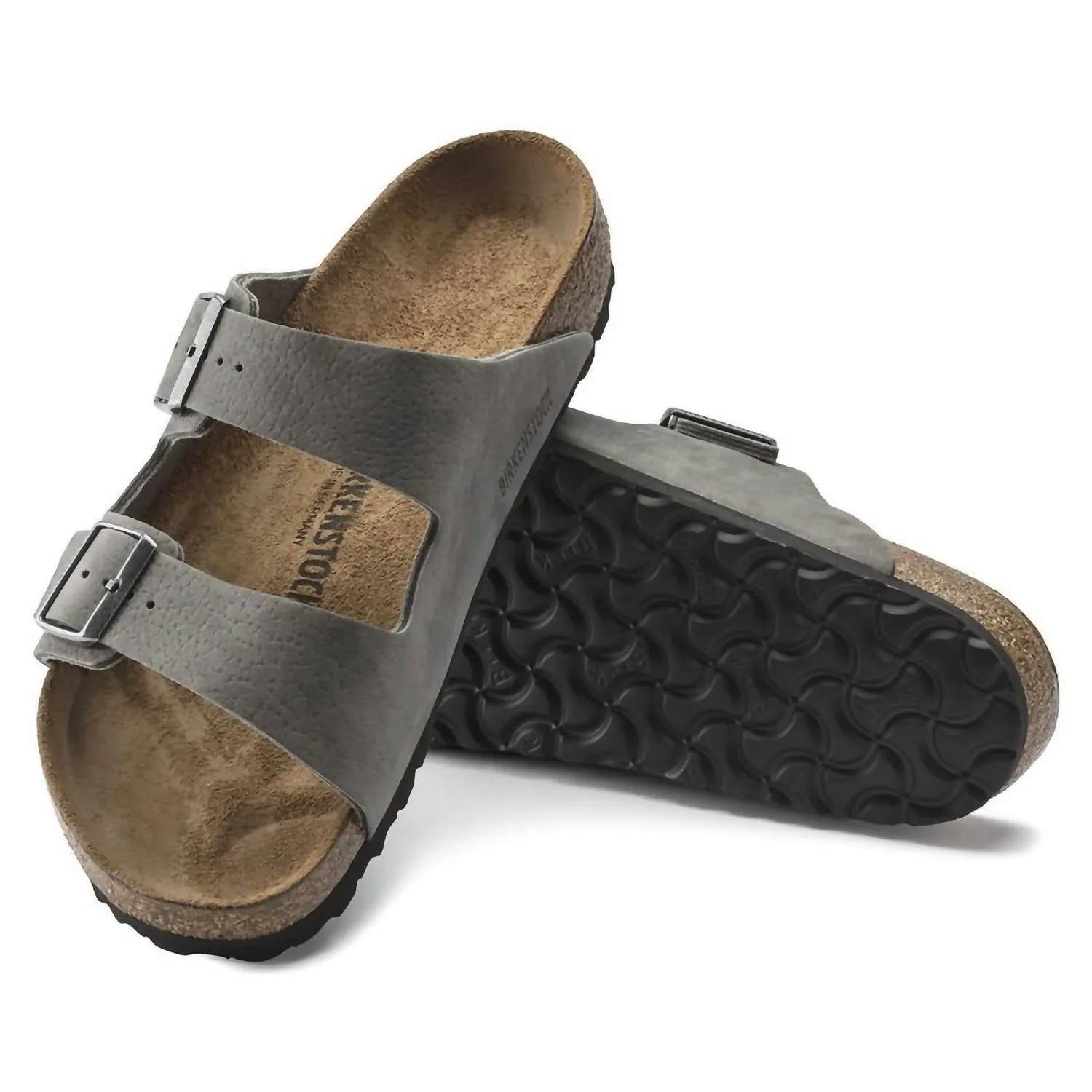 Herren Arizona Nubuck Sandalen in Wüstenbuckel Walgrau