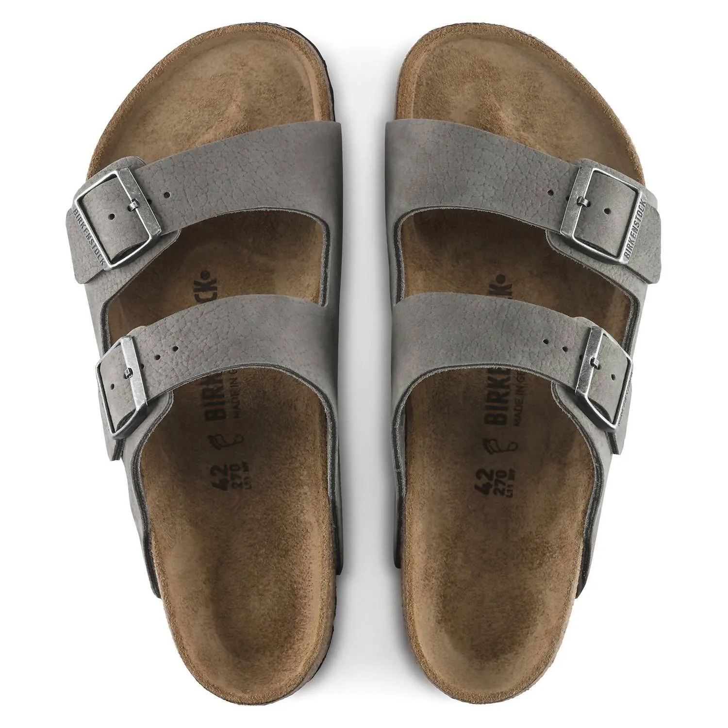 Herren Arizona Nubuck Sandalen in Wüstenbuckel Walgrau