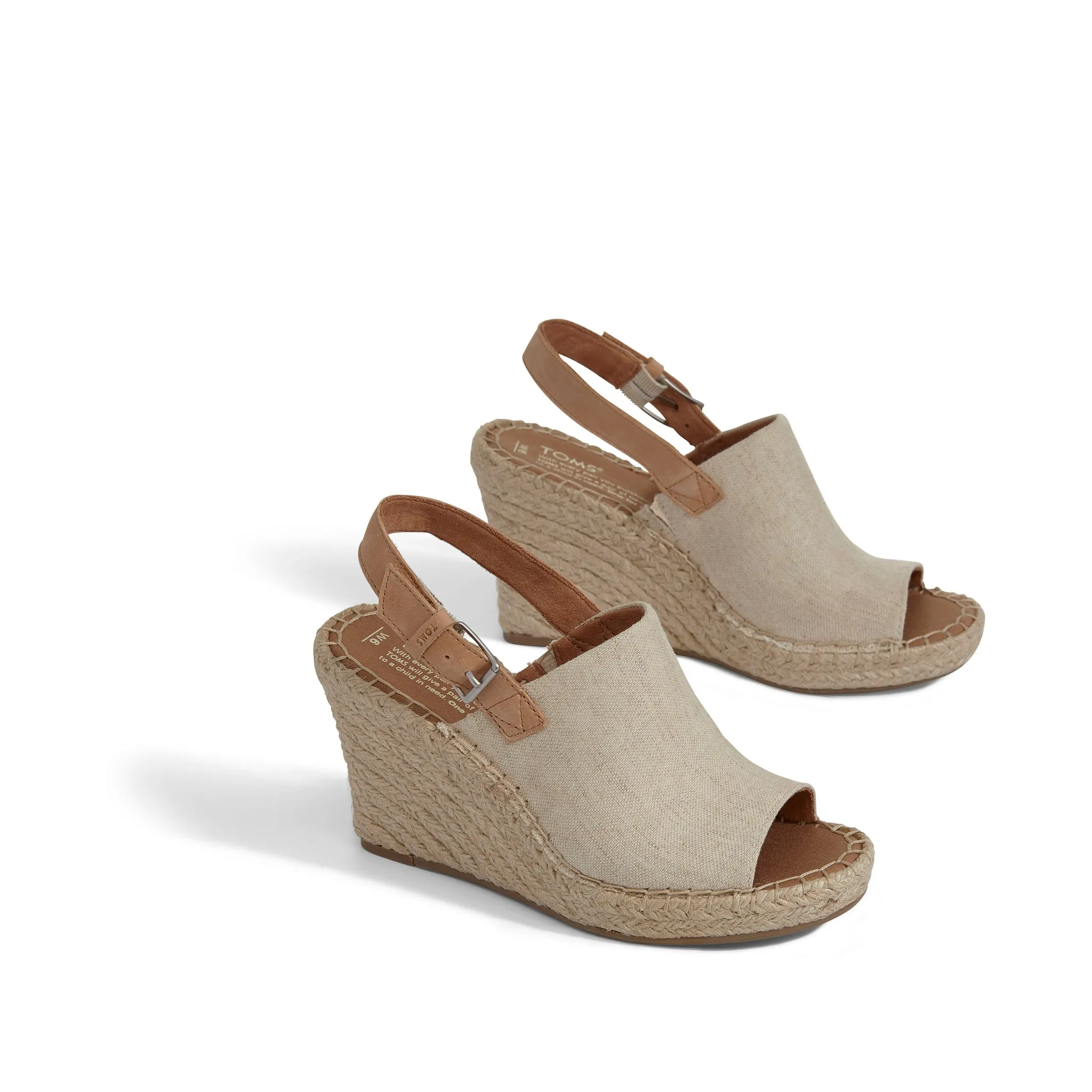 Monica Natural Oxford Keilabsatz Sandale