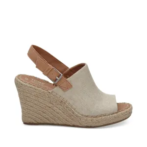 Monica Natural Oxford Keilabsatz Sandale
