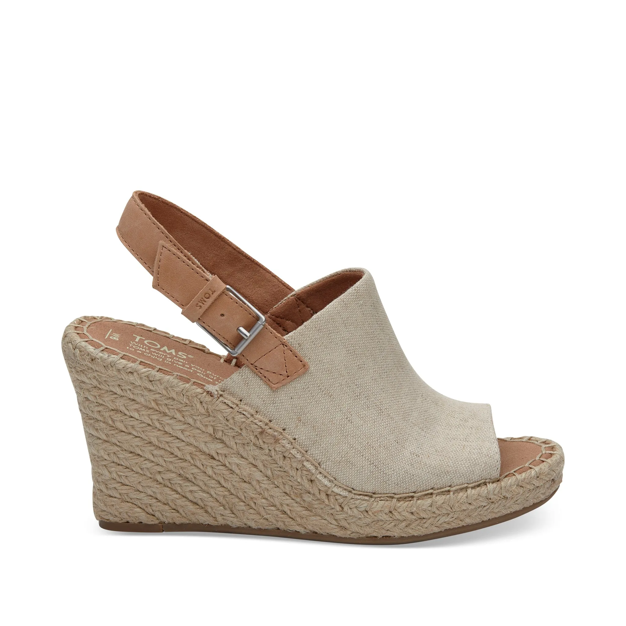 Monica Natural Oxford Keilabsatz Sandale