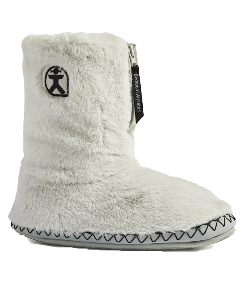 Monroe Faux-Fur Pantoffelstiefel in Grau & Anthrazit