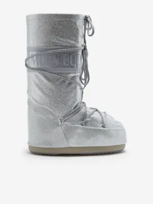 Moon Boot Kids Icon Glitzerstiefel in Silber