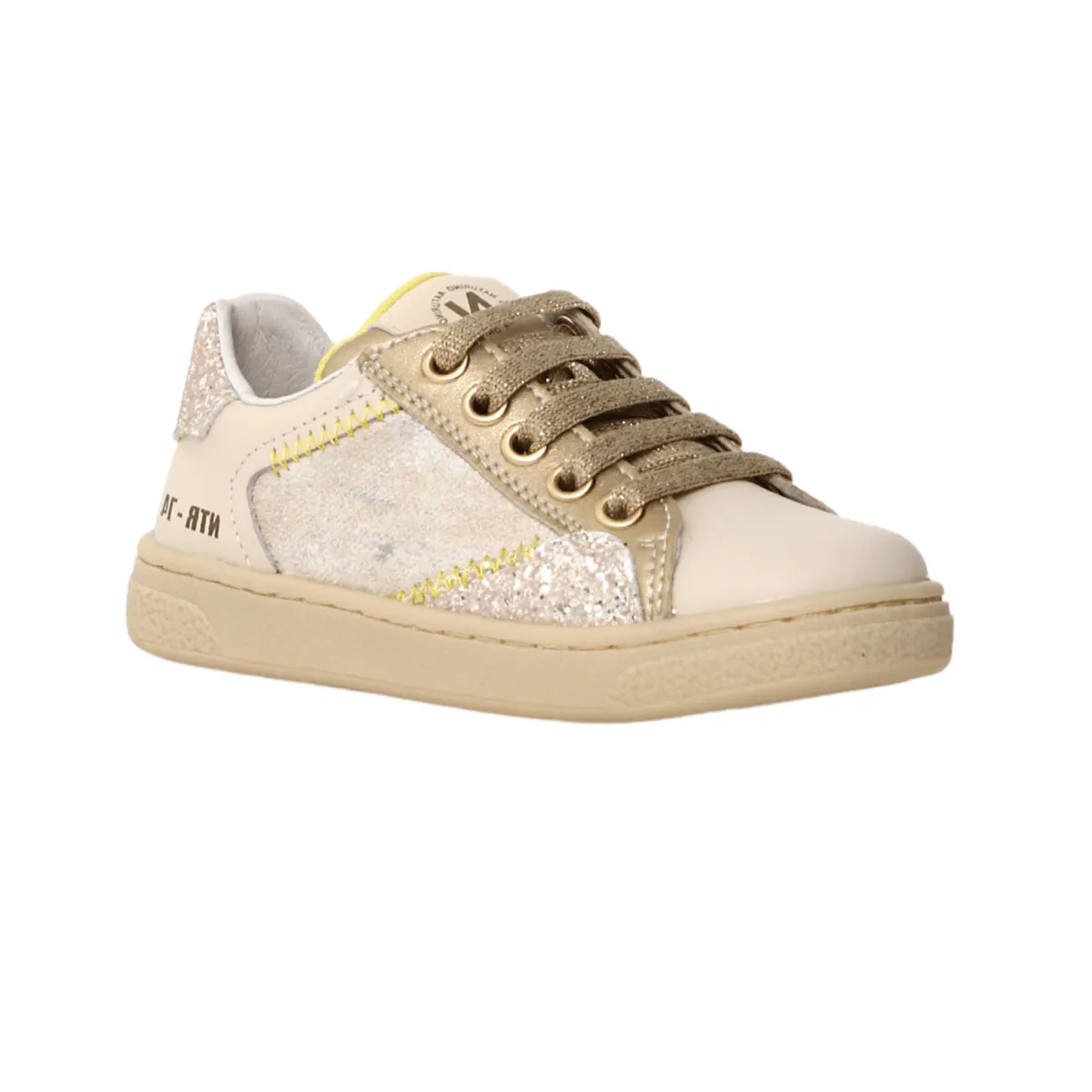 Naturino Mädchen (Größen 33-35) Quar Reißverschluss Milch/Platin/Glitzer Naturino Kinderschuhe