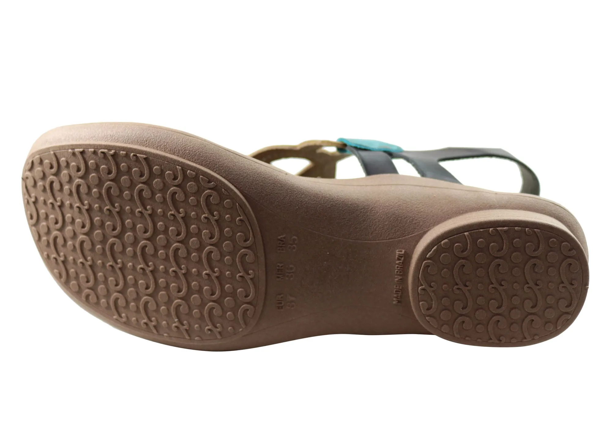 New Face Ellis Damen Bequeme Ledersandalen Hergestellt in Brasilien New Face Schuhe