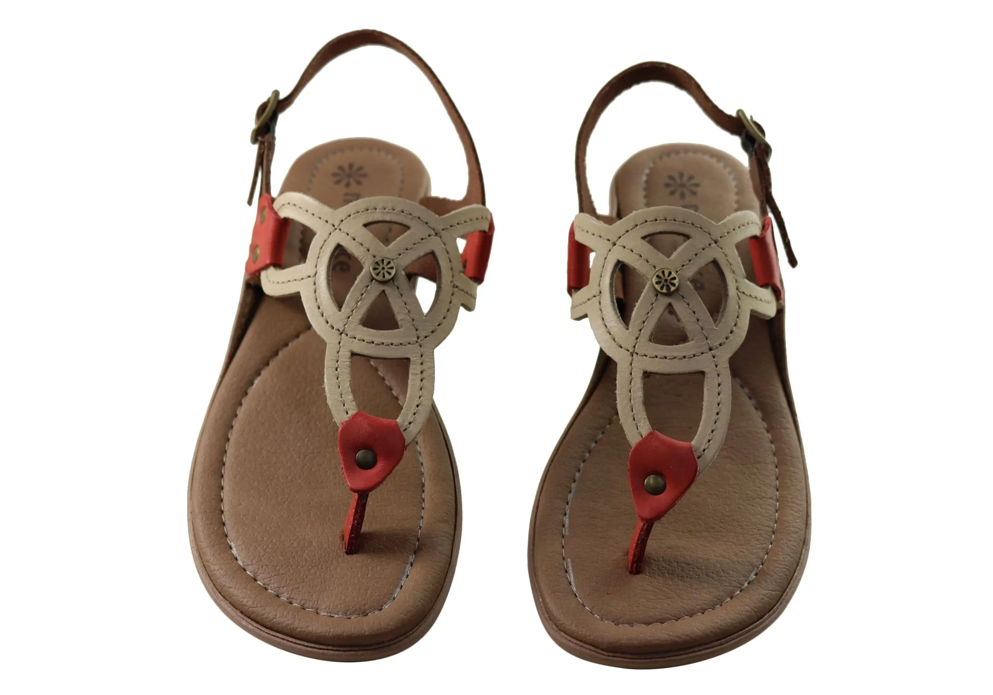 New Face Ellis Damen Bequeme Ledersandalen Hergestellt in Brasilien New Face Schuhe