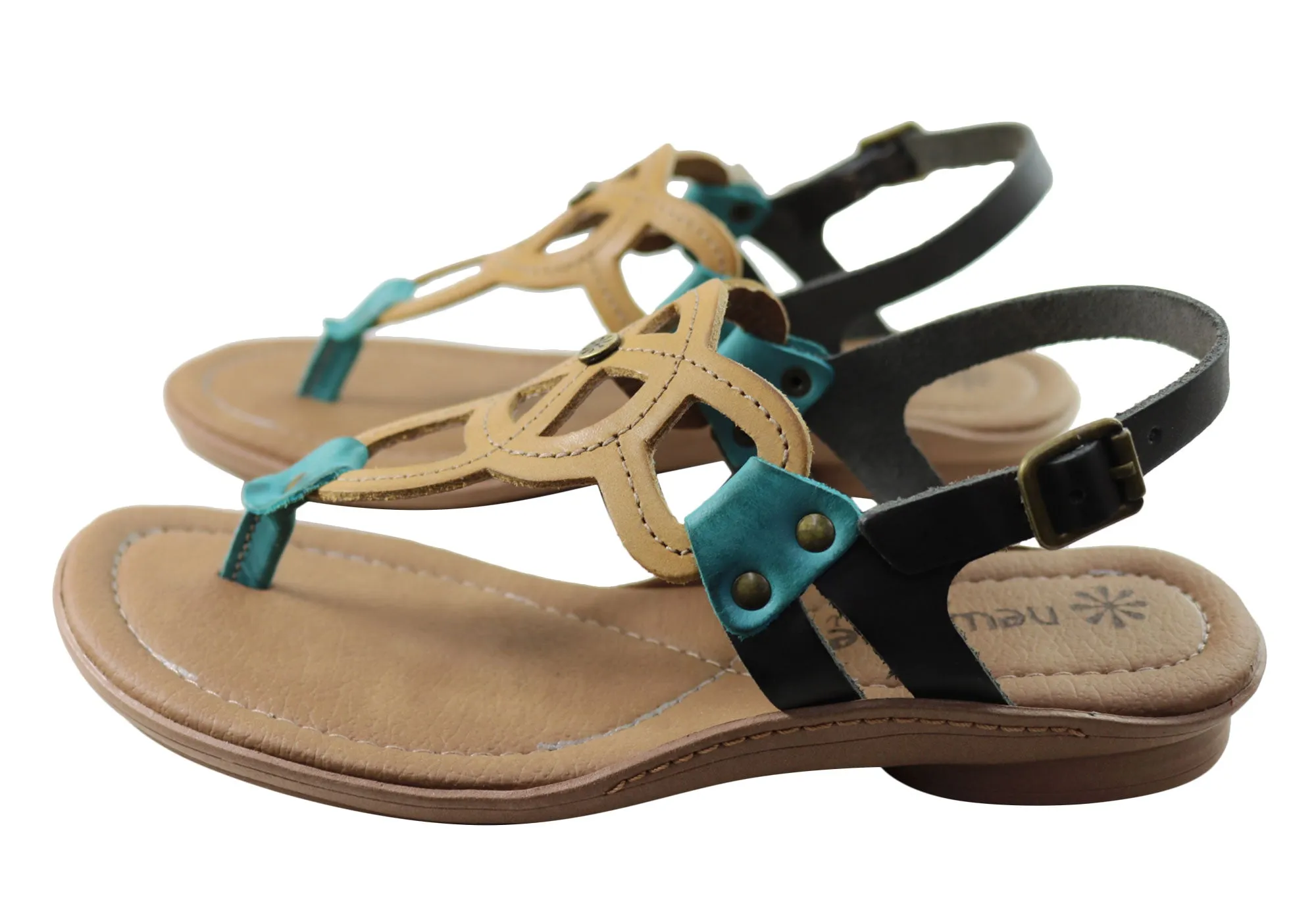 New Face Ellis Damen Bequeme Ledersandalen Hergestellt in Brasilien New Face Schuhe