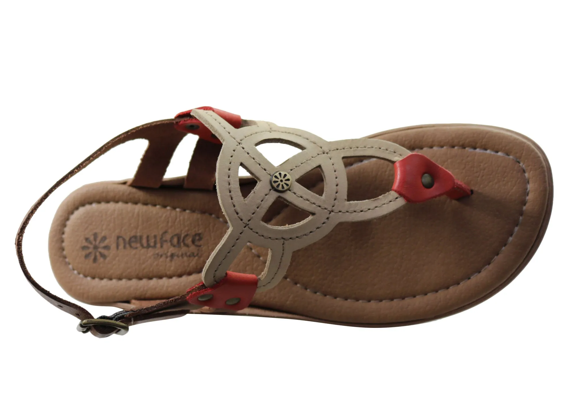 New Face Ellis Damen Bequeme Ledersandalen Hergestellt in Brasilien New Face Schuhe