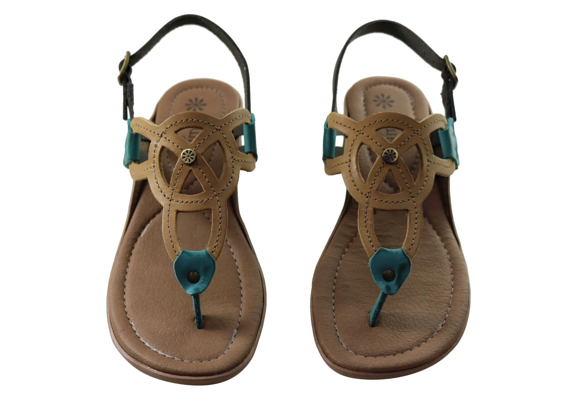 New Face Ellis Damen Bequeme Ledersandalen Hergestellt in Brasilien New Face Schuhe