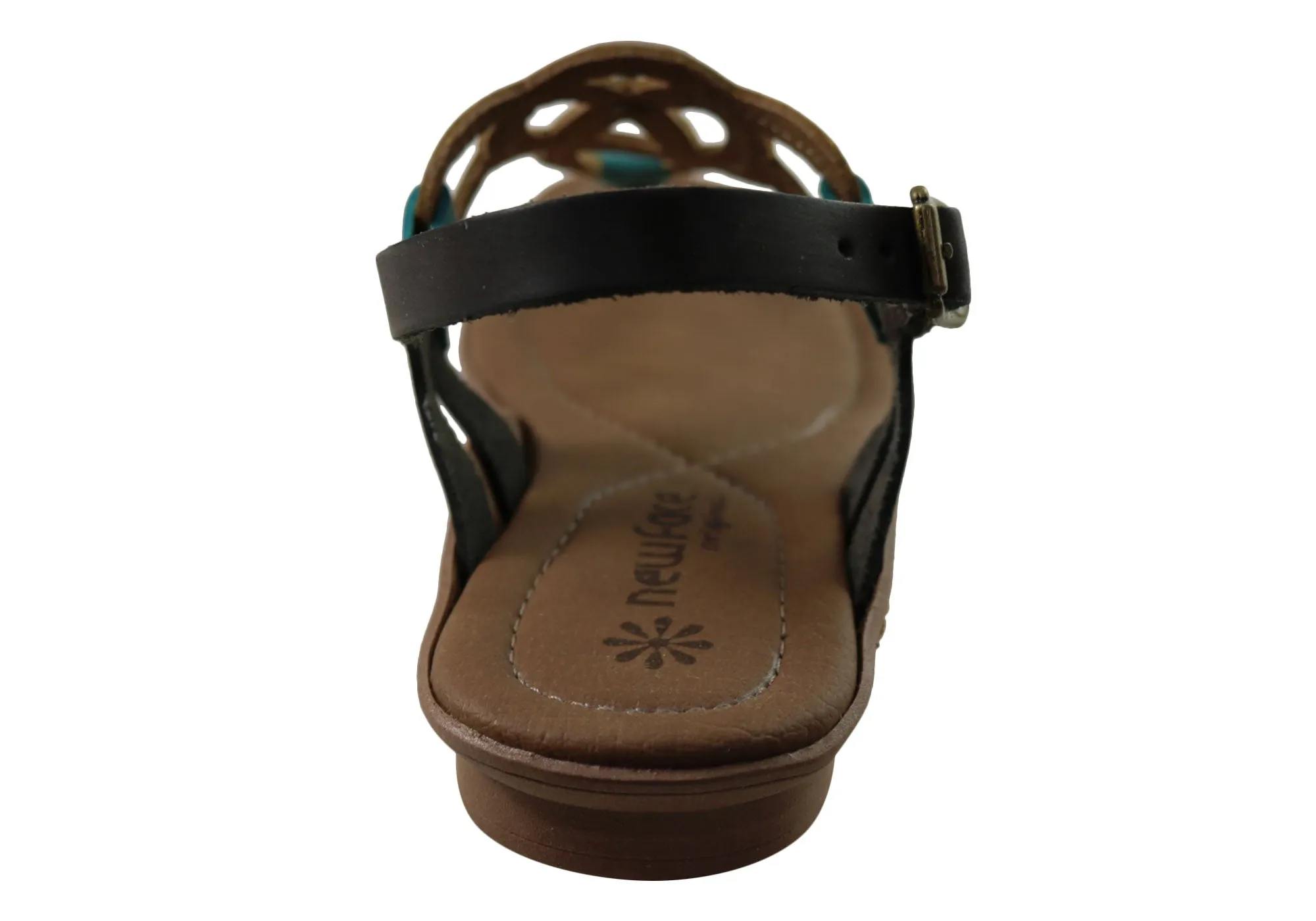 New Face Ellis Damen Bequeme Ledersandalen Hergestellt in Brasilien New Face Schuhe